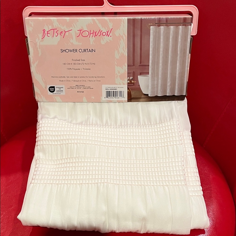 Betsey Johnson Cream Shower Curtain